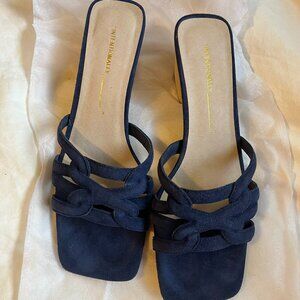 Intentionally Blank Navy Heeled Kane Sandal